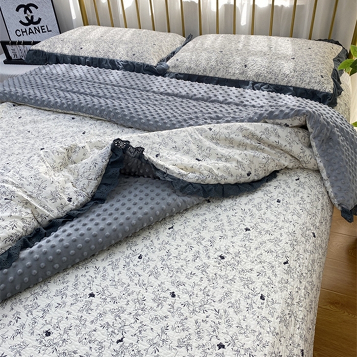 91家纺网 家纺一手货源 找家纺 暖居 2024新款豆豆被四件套 南法假日