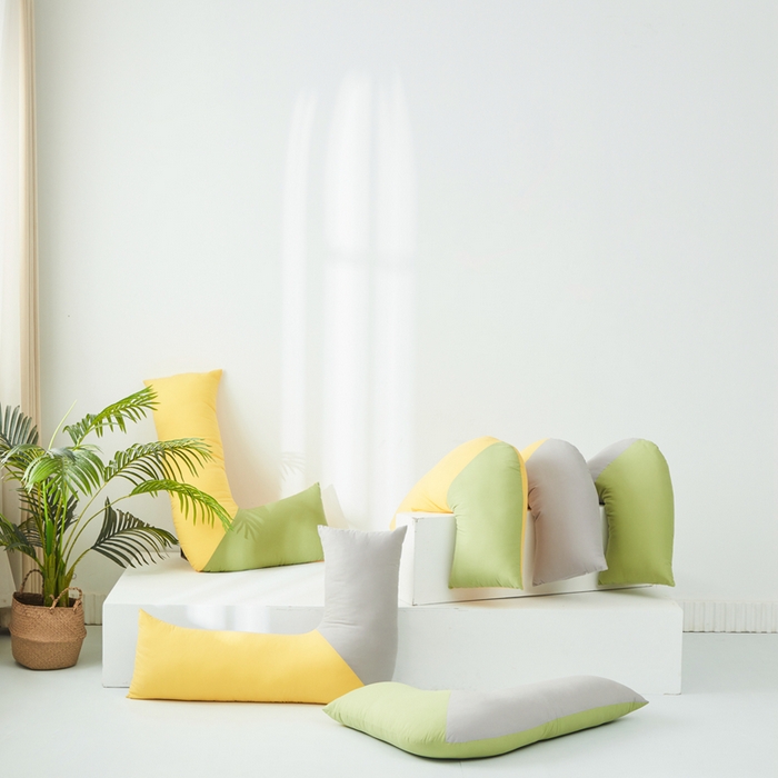 91家纺网 家纺一手货源 找家纺 （总）星芯合家纺 2024新款懒床熟睡陪伴抱枕L型 拼色款