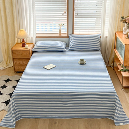 91家纺网 家纺一手货源 找家纺 总 新印象 2025新款原棉包边工艺款老粗布床单三件套