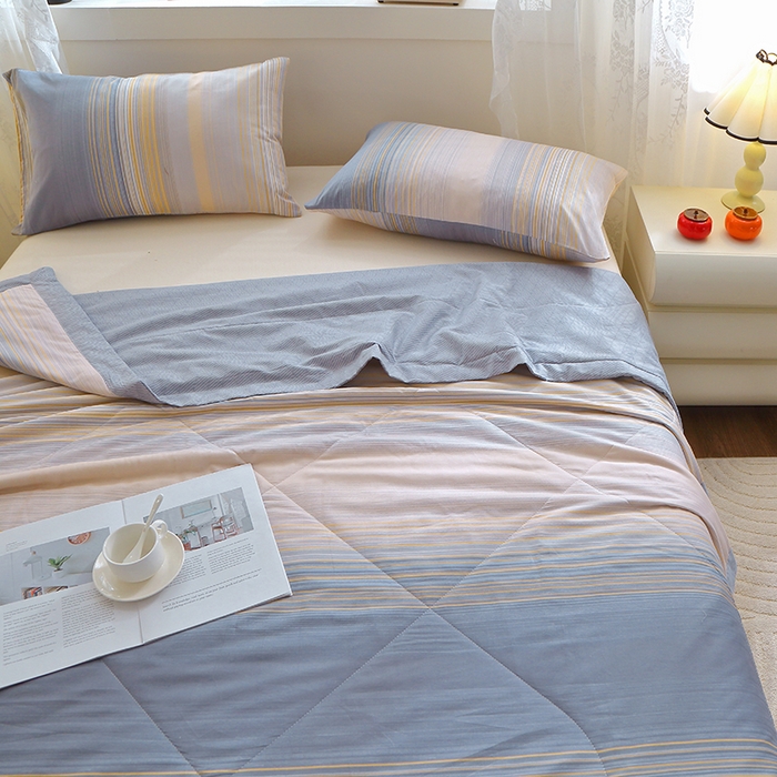 91家纺网 家纺一手货源 找家纺 金柚子2024新款全棉印花夏凉被 网络时代-灰