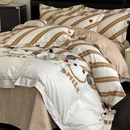 91家纺网 家纺一手货源 找家纺 （总）7V 2024新款轻奢13376纯棉全棉喷气四件套