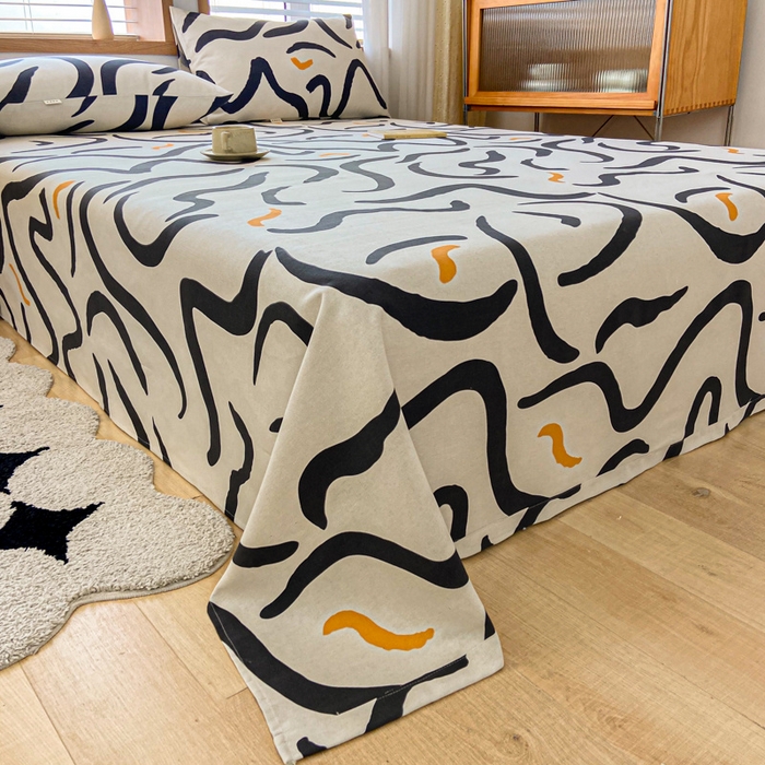 91家纺网 家纺一手货源 找家纺 新印象 2025新款原棉包边工艺款老粗布床单三件套 忆时代