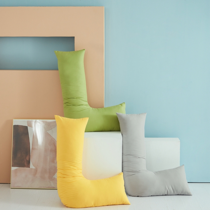 91家纺网 家纺一手货源 找家纺 （总）星芯合家纺 2024新款懒床熟睡陪伴抱枕L型 纯色款