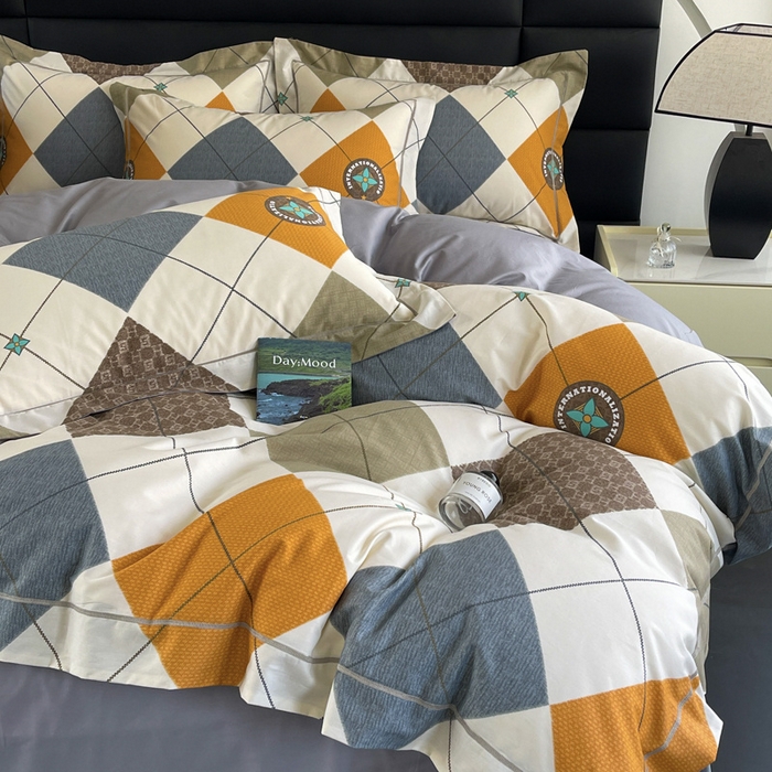 91家纺网 家纺一手货源 找家纺 7V 2024新款轻奢13376纯棉全棉喷气四件套 卡洛