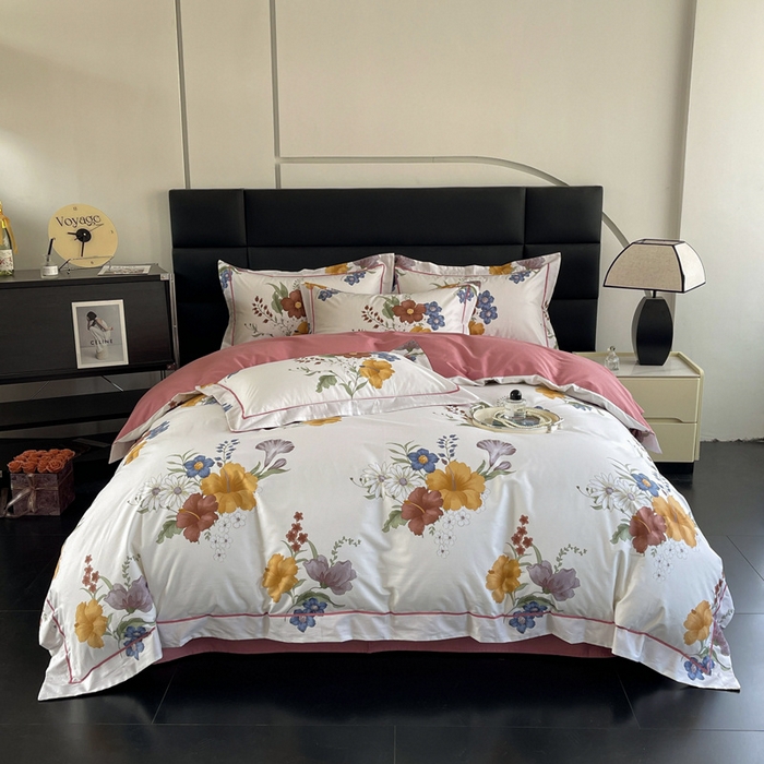 91家纺网 家纺一手货源 找家纺 7V 2024新款轻奢13376纯棉全棉喷气四件套 兰黛-米