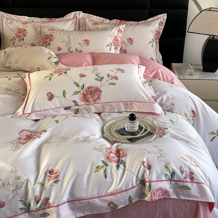 91家纺网 家纺一手货源 找家纺 7V 2024新款轻奢13376纯棉全棉喷气四件套 依梦