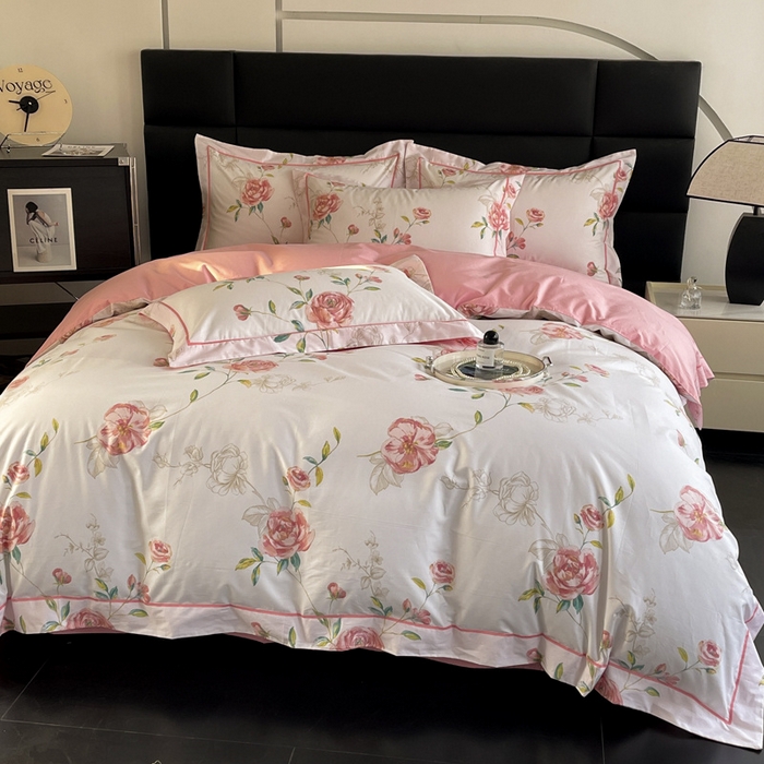 91家纺网 家纺一手货源 找家纺 7V 2024新款轻奢13376纯棉全棉喷气四件套 依梦