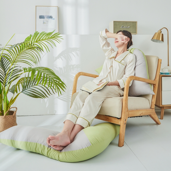 91家纺网 家纺一手货源 找家纺 （总）星芯合家纺 2024新款懒床熟睡陪伴抱枕L型 拼色款