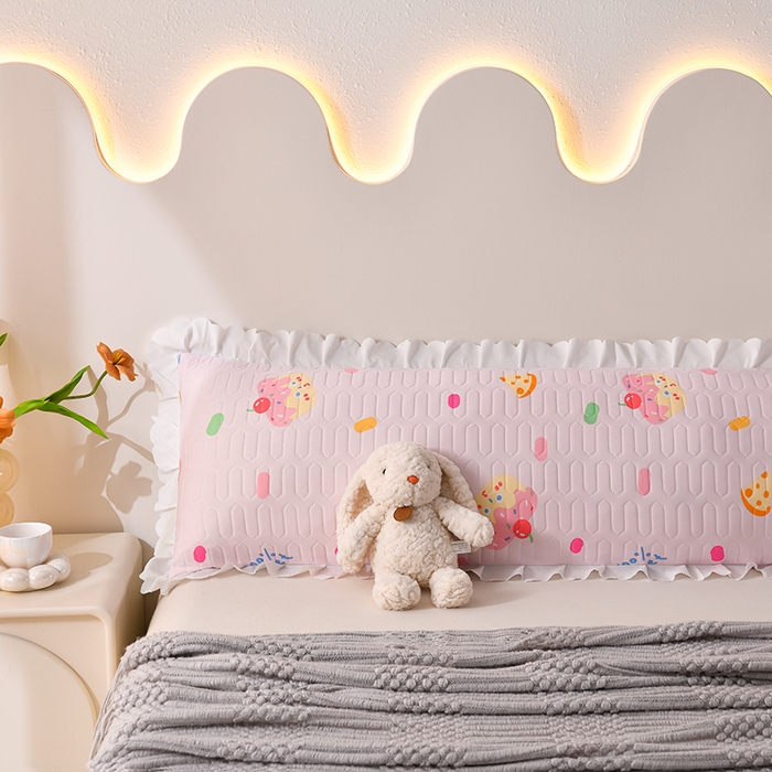 91家纺网 家纺一手货源 找家纺 艾兜坊 2024新款凉感丝枕双人款 香甜果