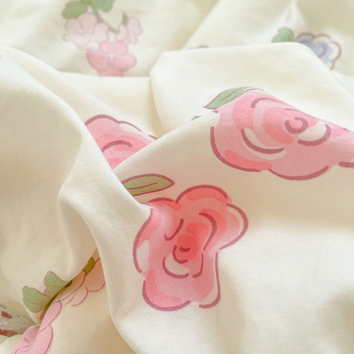 91家纺网 家纺一手货源 找家纺 创优家纺  2025新款A类皱皱纱小花边夏被 馥郁鲜花