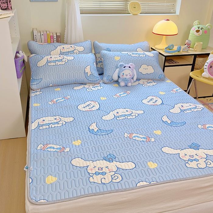 91家纺网 家纺一手货源 找家纺 澳萝拉 2024新款A类凉感丝三丽鸥乳胶凉席 画家大耳狗