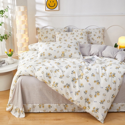 91家纺网 家纺一手货源 找家纺 （总）全美家居 2025新款A类透气泡芙棉四件套