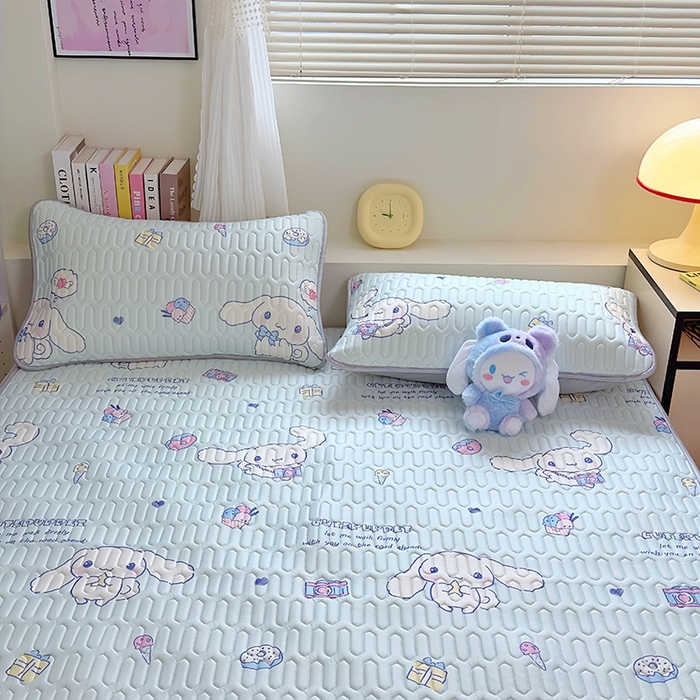 91家纺网 家纺一手货源 找家纺 澳萝拉 2024新款A类凉感丝三丽鸥乳胶凉席 开心大耳狗