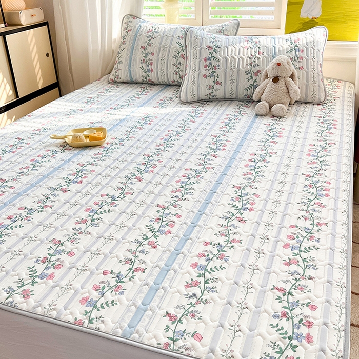 91家纺网 家纺一手货源 找家纺 慕澄家纺 2024新款小版印花0.5乳胶凉席系列 花藤