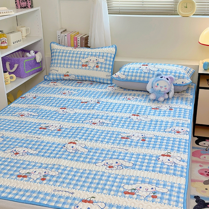 91家纺网 家纺一手货源 找家纺 澳萝拉 2024新款A类凉感丝三丽鸥乳胶凉席 樱桃大耳狗