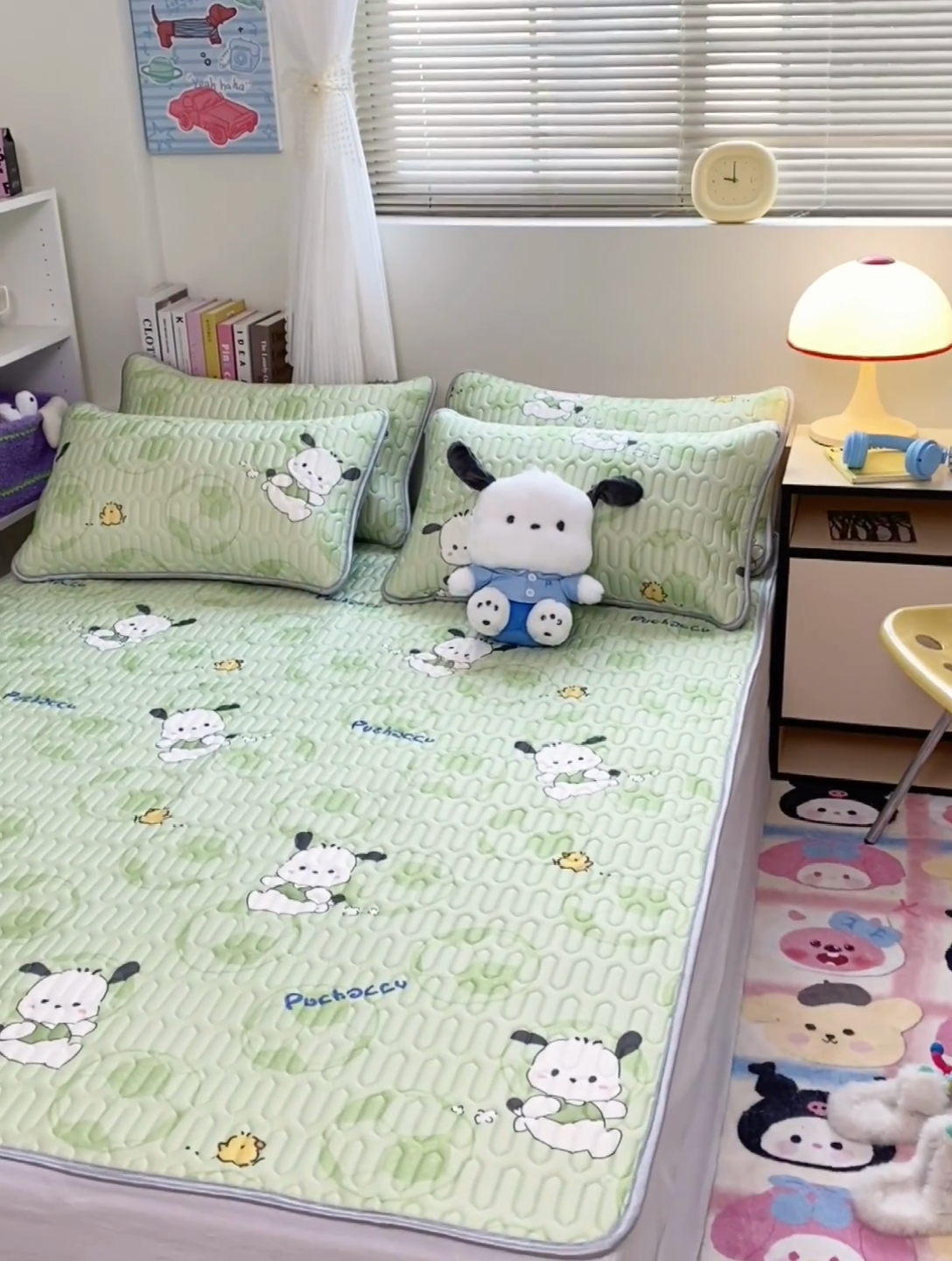 91家纺网 家纺一手货源 找家纺 澳萝拉 2024新款A类凉感丝三丽鸥乳胶凉席 足球小帕