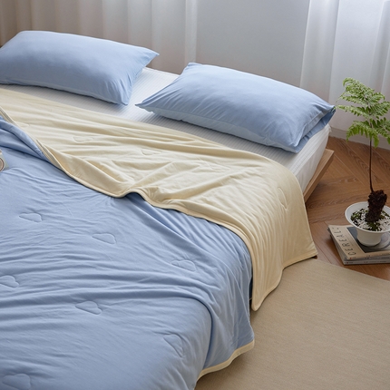 91家纺网 家纺一手货源 找家纺 （总）莱宁 2024新款a类全棉针织棉双拼云感夏被