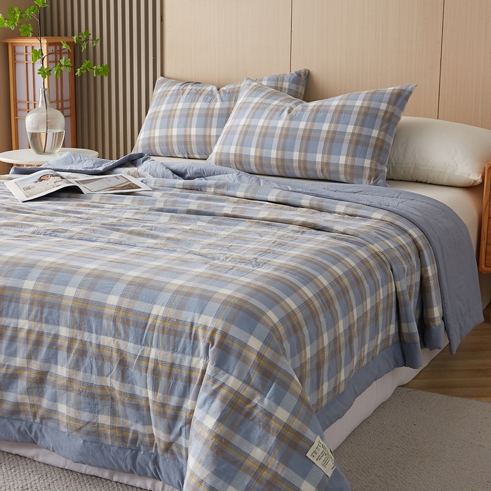 91家纺网 家纺一手货源 找家纺 猎鹿人家纺 2024新款水洗棉棉花夏被 简兮