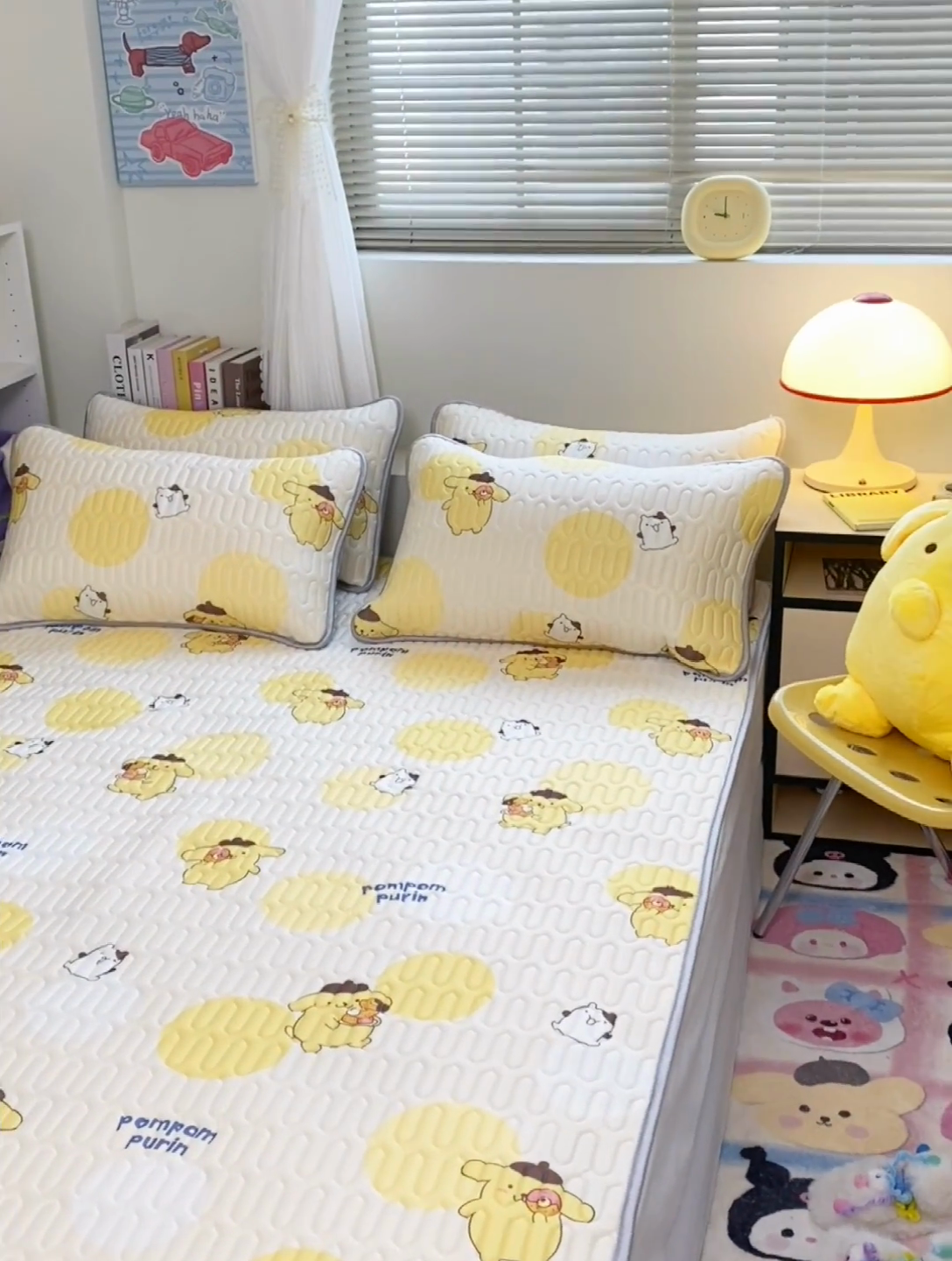 91家纺网 家纺一手货源 找家纺 澳萝拉 2024新款A类凉感丝三丽鸥乳胶凉席 甜甜圈布丁