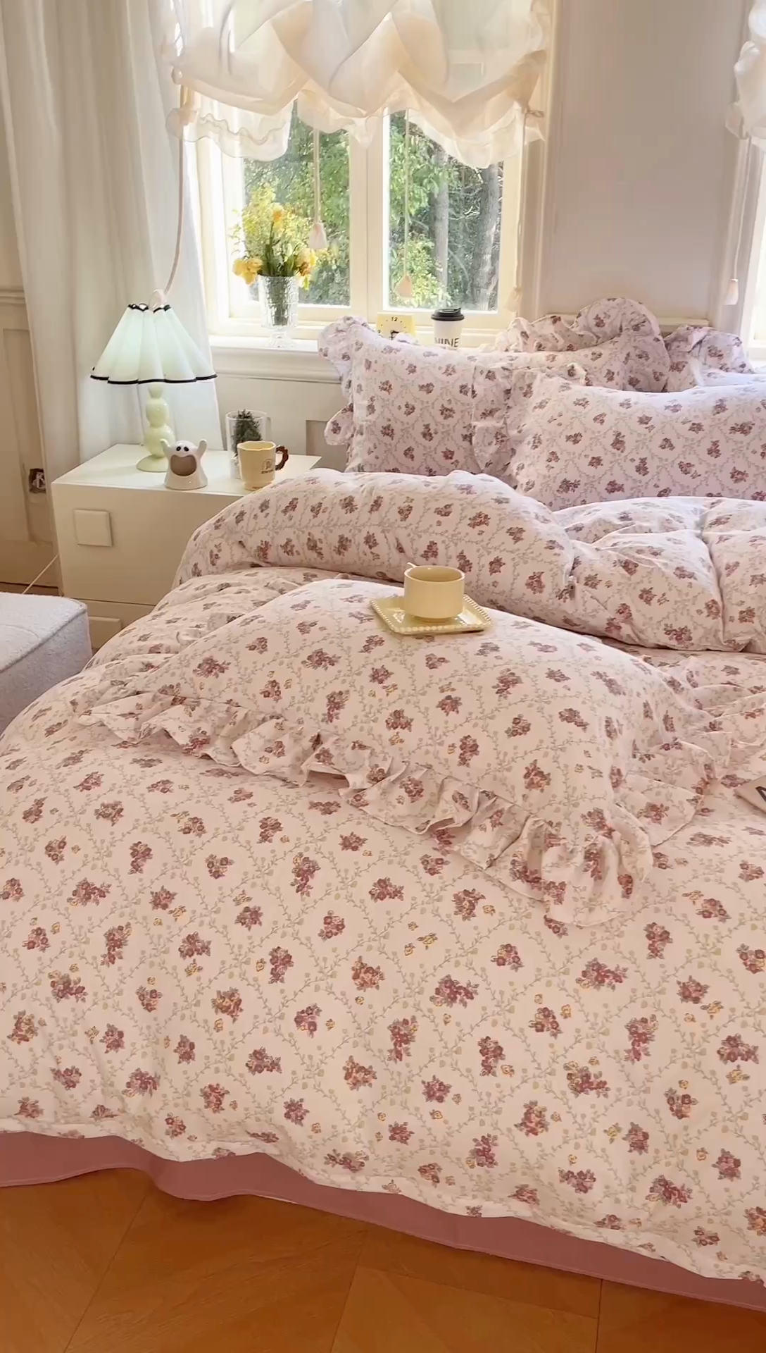 91家纺网 家纺一手货源 找家纺 上尚居 2024直播爆款韩版印花小清新卡通云朵棉四件套 依美莎