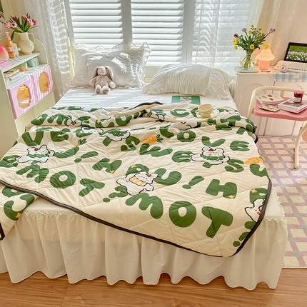 91家纺网 家纺一手货源 找家纺 （总）琪格格纺织 2024新款A类卡通印花清新大豆针织夏被 200*230cm-夏被