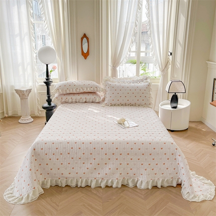 宜凡家纺  2024新款莫代尔印花床盖夏被四件套 闪闪心 粉
