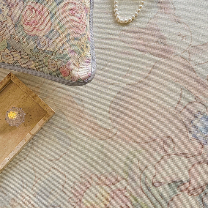 91家纺网 家纺一手货源 找家纺 萝莉家纺 2024新款大版印花冰丝凉席床席床笠款 小猫咪的花园-床笠款