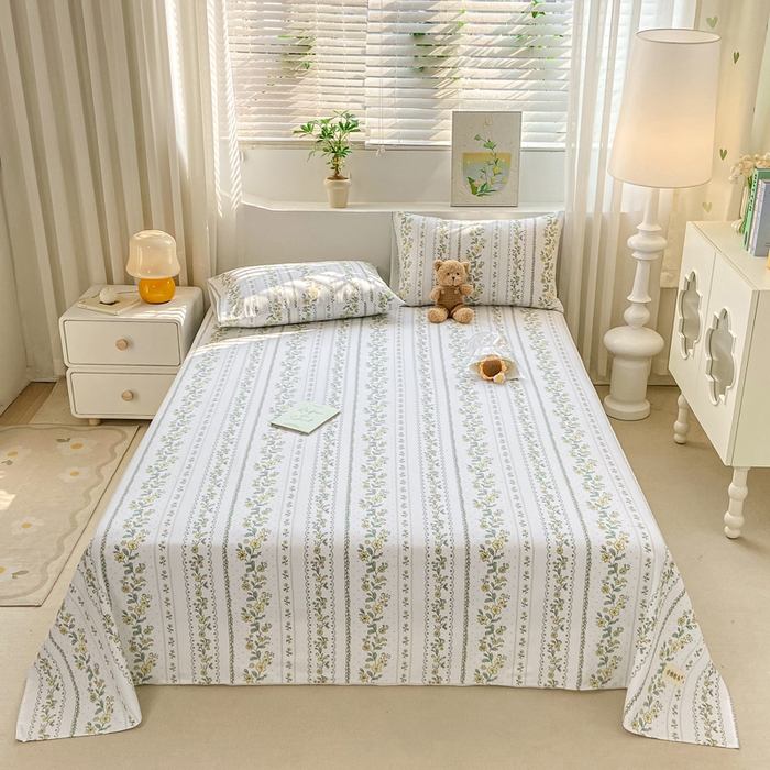 91家纺网 家纺一手货源 找家纺 卧趣家纺 2024新品全棉老粗布单品床单床笠系列-单品床单系列 伊甸园