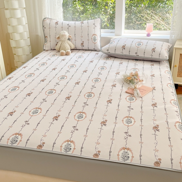 91家纺网 家纺一手货源 找家纺 星座 2025大斜纹复合冰丝凉席床笠款 兰菲妮-床笠款