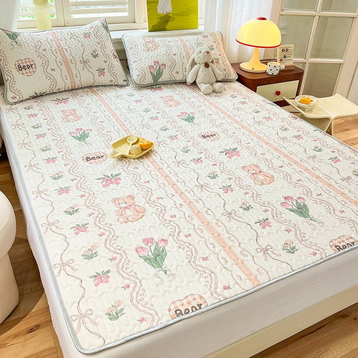 91家纺网 家纺一手货源 找家纺 慕澄家纺 2024新款小版印花0.5乳胶凉席系列 洛丽塔