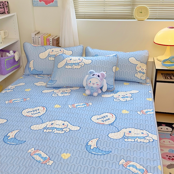 91家纺网 家纺一手货源 找家纺 澳萝拉 2024新款A类凉感丝三丽鸥乳胶凉席 画家大耳狗