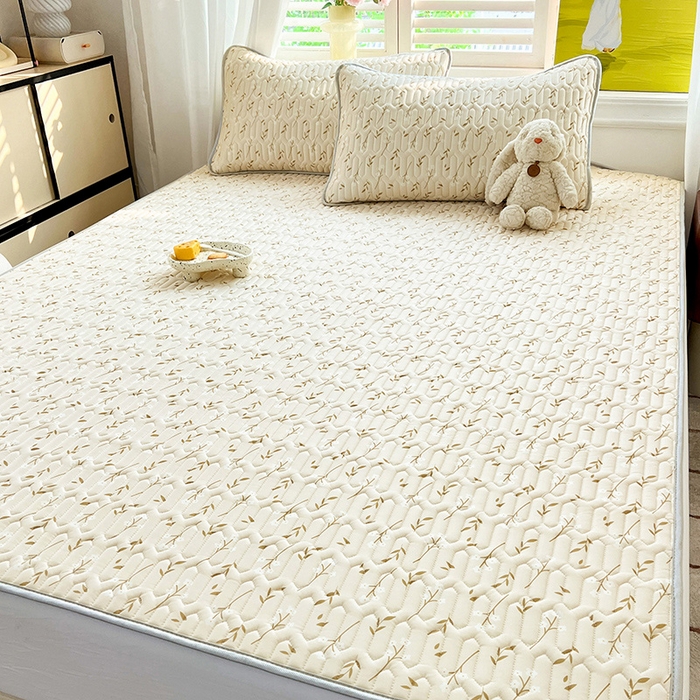 91家纺网 家纺一手货源 找家纺 慕澄家纺 2024新款小版印花0.5乳胶凉席系列 叶子青青