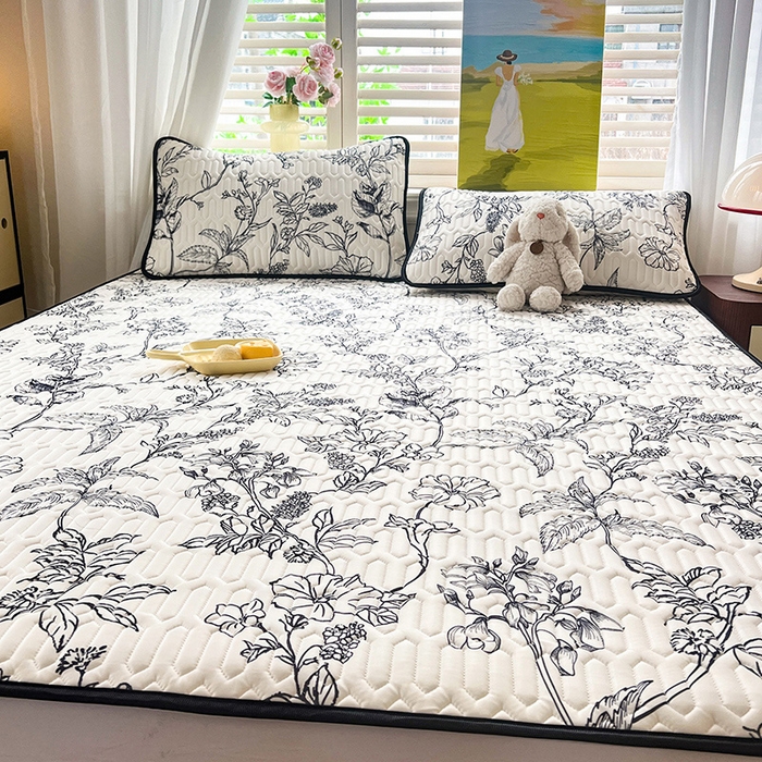 91家纺网 家纺一手货源 找家纺 慕澄家纺 2024新款小版印花0.5乳胶凉席系列 赫本