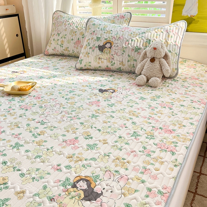 91家纺网 家纺一手货源 找家纺 慕澄家纺 2024新款小版印花0.5乳胶凉席系列 夏天