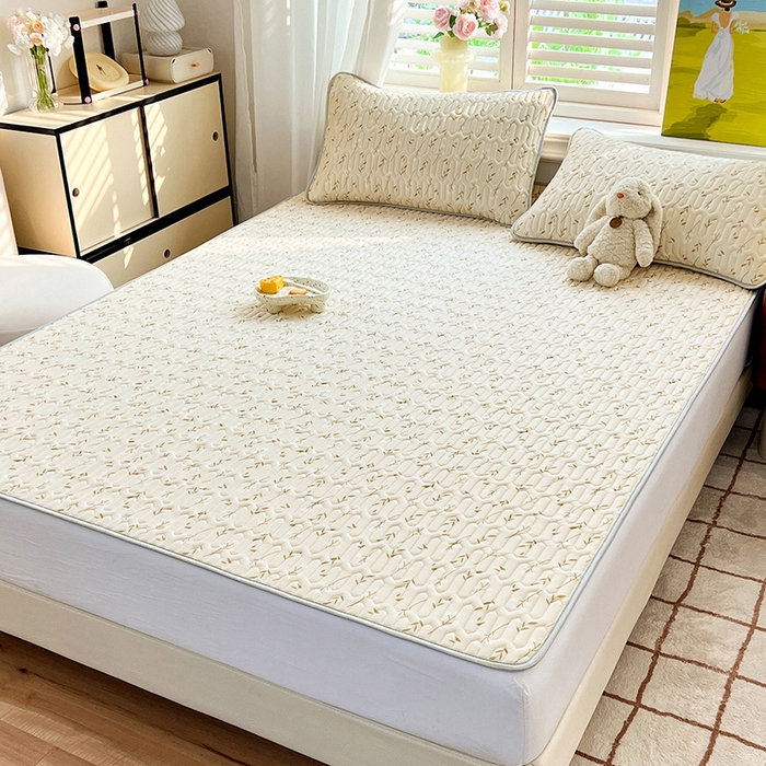 91家纺网 家纺一手货源 找家纺 慕澄家纺 2024新款小版印花0.5乳胶凉席系列 叶子青青