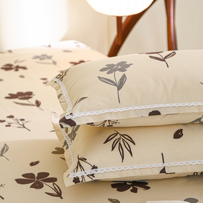 91家纺网 家纺一手货源 找家纺 萌宝老粗布毛绒玩具 2025新款原棉老粗布印花床单系列细纱帆布软凉席三枚段条花边款 黑加仑