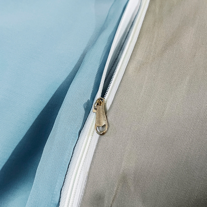 91家纺网 家纺一手货源 找家纺 锦罗绣 2024新款80s奥地利进口兰精天丝单品被套 蓝拼灰