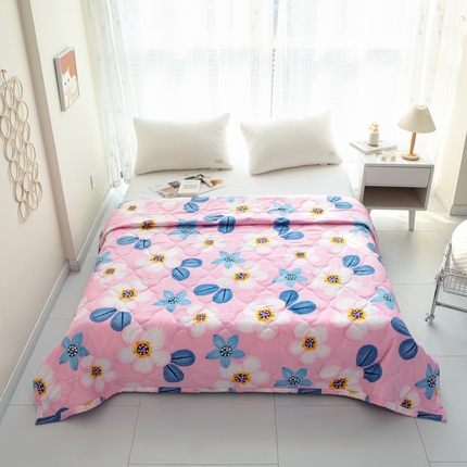 91家纺网 家纺一手货源 找家纺 诗雅 2024新款亲肤绒夏被超声波压花礼品被 茗香花苑