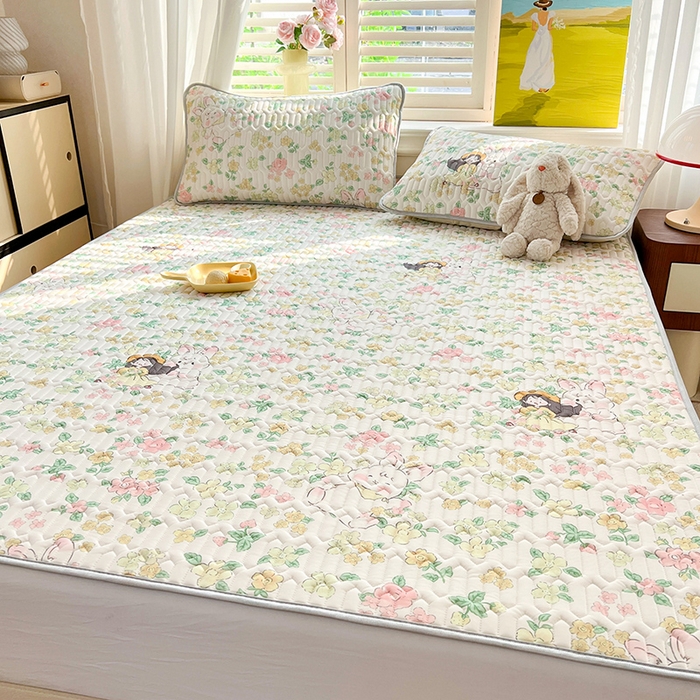 91家纺网 家纺一手货源 找家纺 慕澄家纺 2024新款小版印花0.5乳胶凉席系列 夏天