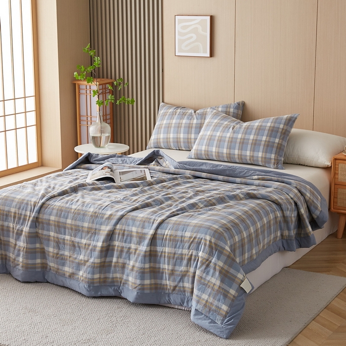 91家纺网 家纺一手货源 找家纺 猎鹿人家纺 2024新款水洗棉棉花夏被 简兮