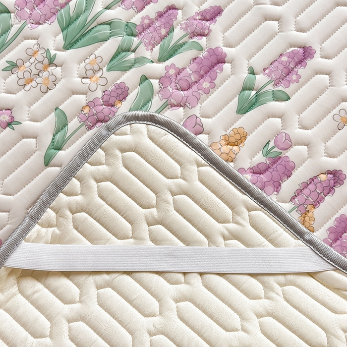 91家纺网 家纺一手货源 找家纺 慕澄家纺 2024新款小版印花0.5乳胶凉席系列 紫色浪漫