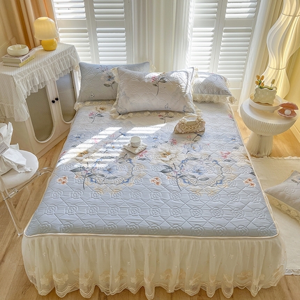 91家纺网 家纺一手货源 找家纺 （总）网红馆 2025新款凉感丝乳胶凉席夏被四件套床裙款