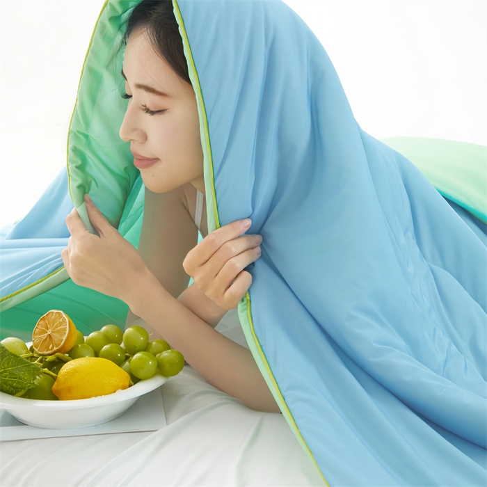 91家纺网 家纺一手货源 找家纺 古吉梦 2024新款冰激凌西瓜被夏凉被 蜜瓜绿