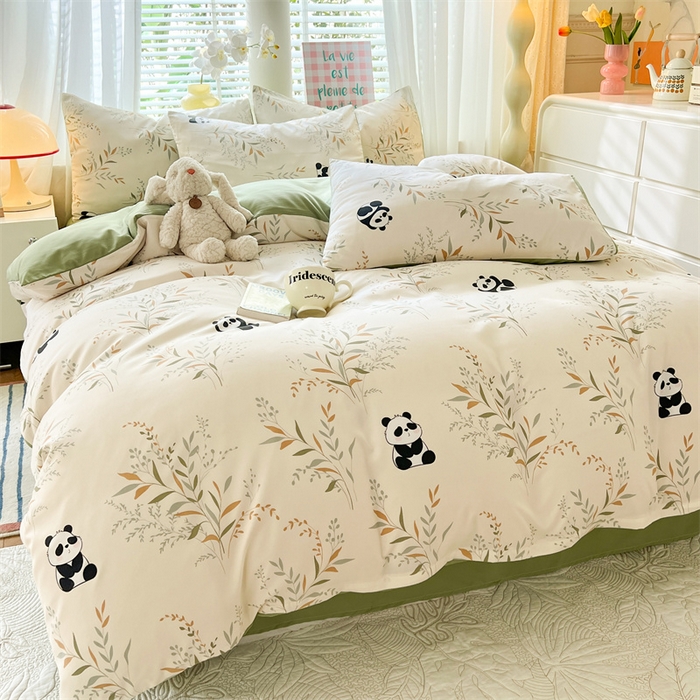 91家纺网 家纺一手货源 找家纺 （总）多品 2024新款水洗棉双层纱四件套