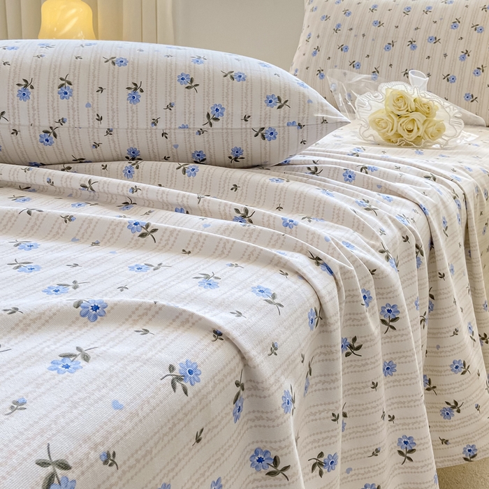 91家纺网 家纺一手货源 找家纺 卧趣家纺 2024新品全棉老粗布单品床单床笠系列-单品床单系列 半夏