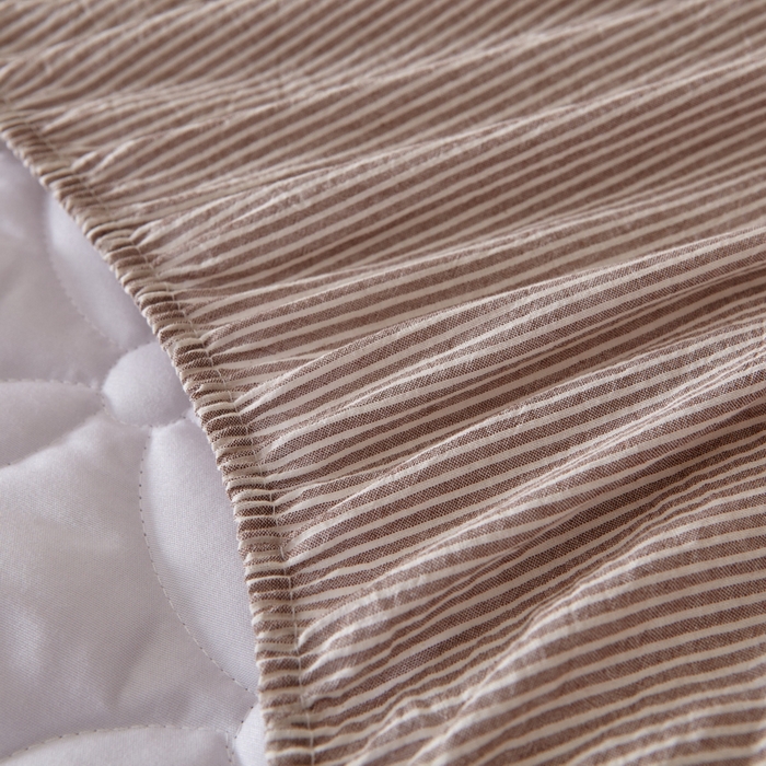 91家纺网 家纺一手货源 找家纺 杜先生 2024新款无印风水洗棉夹棉床笠 米条纹