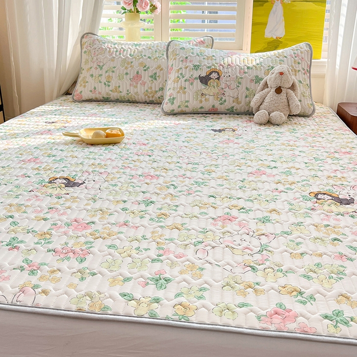 91家纺网 家纺一手货源 找家纺 慕澄家纺 2024新款小版印花0.5乳胶凉席系列 夏天