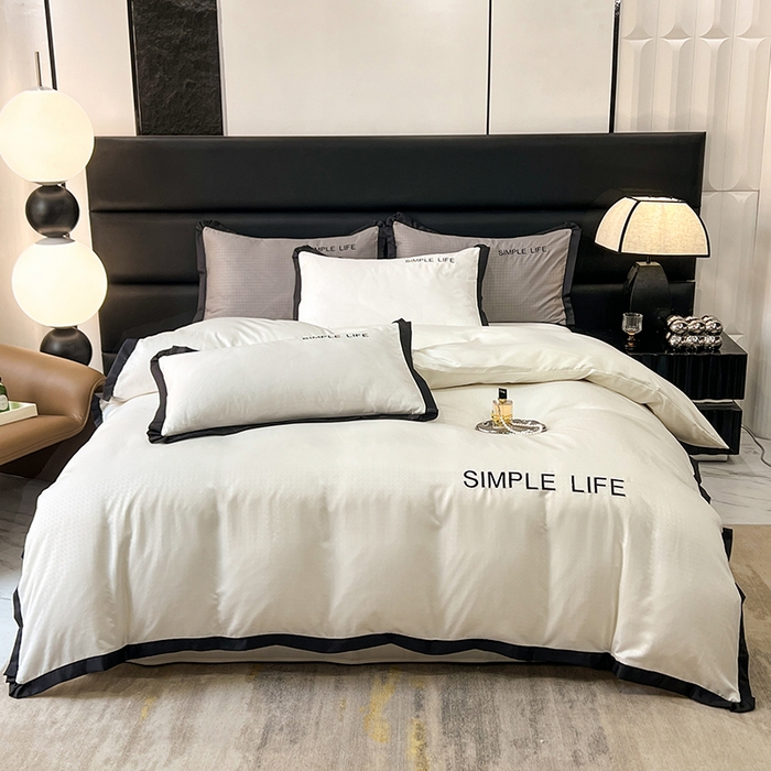 91家纺网 家纺一手货源 找家纺 艾米家居 2025水洗真丝提花系列简约生活 简约生活珍珠白