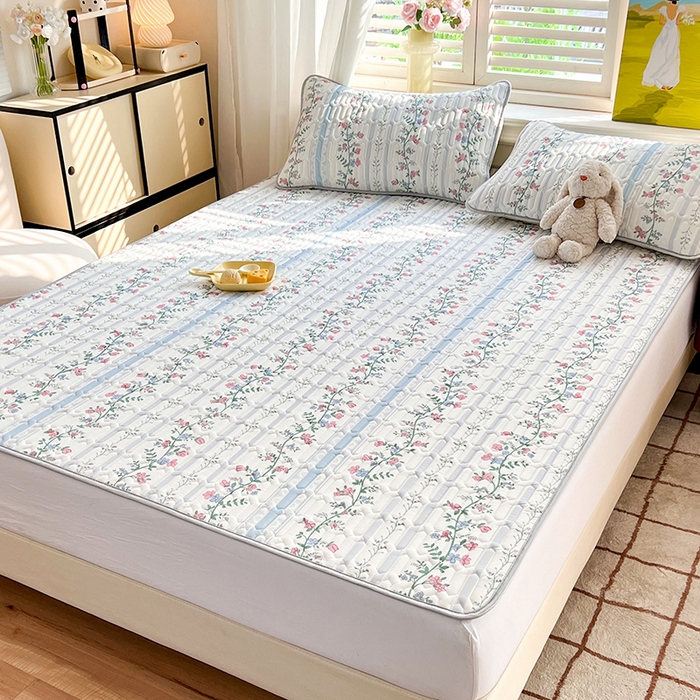 91家纺网 家纺一手货源 找家纺 慕澄家纺 2024新款小版印花0.5乳胶凉席系列 花藤