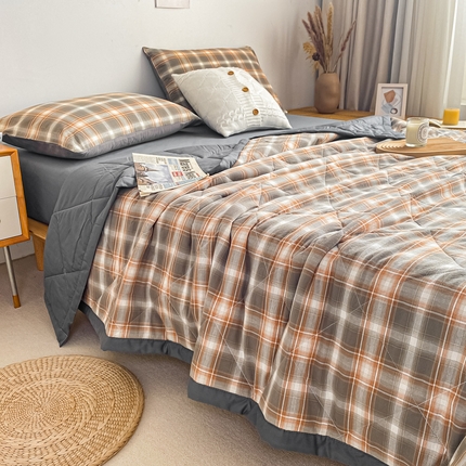 91家纺网 家纺一手货源 找家纺 （总）琪格格2024新款A类全棉色织大豆夏被四件套